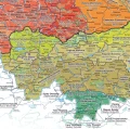 Polska regiony fizycznogeograficzne - szkolna mapa ścienna 196x132 cm
