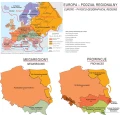 Polska regiony fizycznogeograficzne - szkolna mapa ścienna 196x132 cm