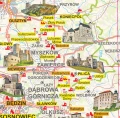 Polska mapa zamków - szkolna ścienna 108x102 cm