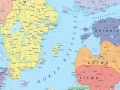 Kraje basenu Morza Bałtyckiego - mapa polityczna