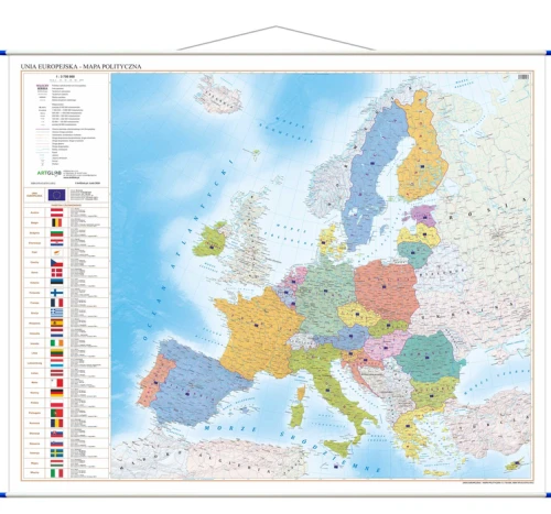 Unia Europejska - mapa ścienna polityczna - różne wymiary