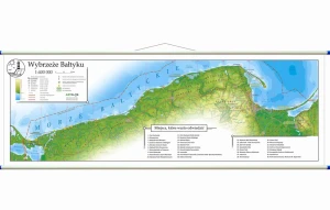 Wybrzeże Bałtyku - szkolna mapa ścienna 35x100 cm