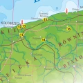 Wybrzeże Bałtyku - szkolna mapa ścienna 35x100 cm