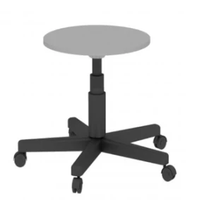 Taboret laboratoryjny regulowany na śrubie (kółka)