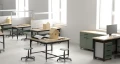 Taboret laboratoryjny na podnośniku gazowym (kółka)