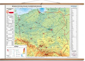 Mapa fizyczna Polski z elementami ekologii