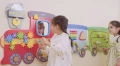 VIGA Drewniana Tablica Sensoryczna-Manipulacyjna EDU Pociąg