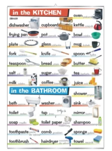 In the kitchen, in the bathroom