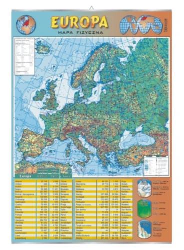 Europa – mapa fizyczna