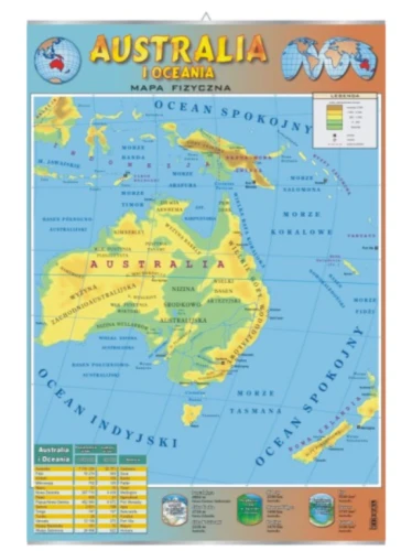Australia – mapa fizyczna