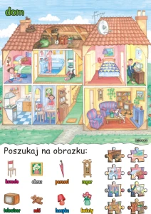 Poszukaj na obrazku – dom , plansza edukacyjna
