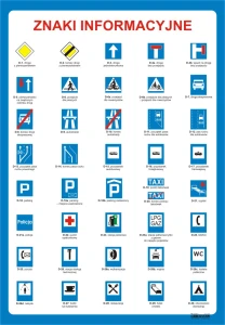 Znaki informacyjne - plansza edukacyjna  
