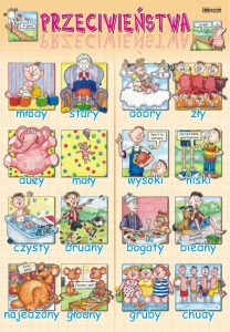 Przeciwieństwa: góra – dół, plansza edukacyjna