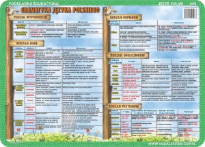 Podział wypowiedzeń, przymiotniki, zaimki, liczebniki… - podkładka edukacyjna