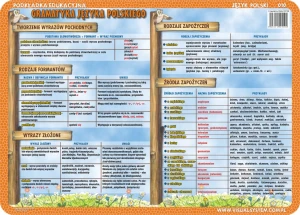 Pisownia z „-by” i „nie”, wyrazy pochodne, zapożyczenia - podkładka edukacyjna 