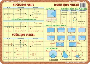 Ułamki, zbiory, punkt i wektor, kąty płaskie - podkładka edukacyjna 