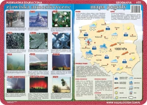 Zjawiska atmosferyczne, mapa pogody, chmury… - podkładka edukacyjna 