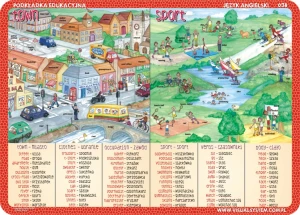 Town, sport, home, family - podkładka edukacyjna 