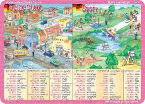 Meine Stadt, der Sport, mein Haus, Familie im Garten - podkładka edukacyjna
