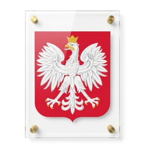 Godło Polski z plexi 5 mm – elegancka tablica ścienna z nadrukiem UV 40 x 50 cm 