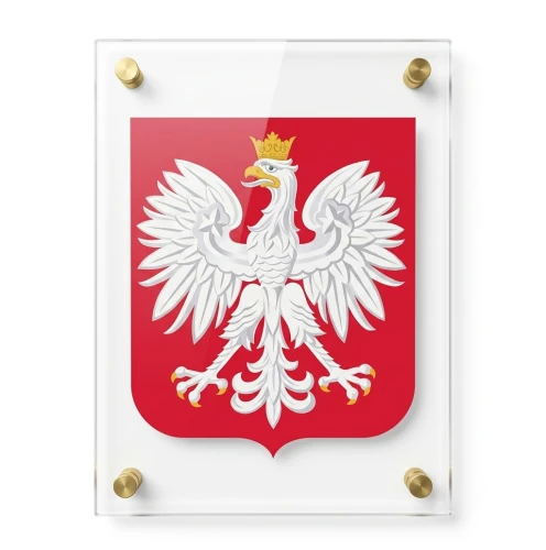 Godło Polski z plexi 5 mm – elegancka tablica ścienna z nadrukiem UV 40 x 50 cm 