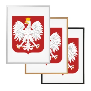 Godło Polski w ramie aluminiowej 30 × 40 cm - różne kolory ramy