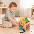 TOOKY TOY Drewniany Domek Manipulacyjny