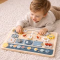 TOOKY TOY Drewniana Tablica Edukacyjna Montessori Astronauta Statek Kosmiczny