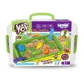 WOOPIE Piasek Kinetyczny 1,5 kg Zestaw XXL ZOO Safari Stolik z Foremkami