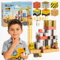 WOOPIE Klocki Magnetyczne 165el Kostki Budowa Dźwig Koparka Prezent 3D