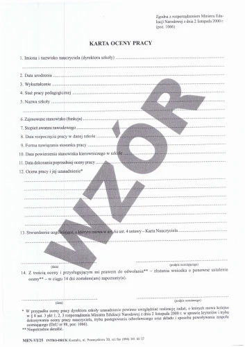 Karta oceny pracy