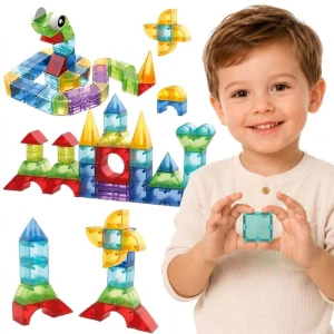 WOOPIE Klocki Magnetyczne Konstrukcyjne Sześciany 3D Zestaw Edukacyjny 63 el.