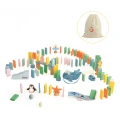 CLASSIC WORLD Drewniane Domino Tor Logiczny Przeszkód Układanka Montessori 100 el.