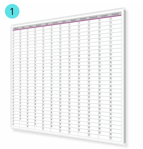 Planer Roczny 200x100 cm - dwa warianty 