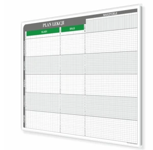 Plan lekcji T3 dla 12 klas, 12 sal i 20 nauczycieli 90x92cm, suchościeralny magnetyczny