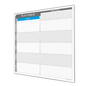 Plan lekcji dla 12 klas i 20 nauczycieli 70x92cm magnetyczny suchościeralny