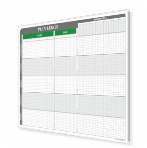 Plan lekcji T3 dla 16 klas, 16 sal i 30 nauczycieli 120x92cm, magnetyczny suchoscieralny