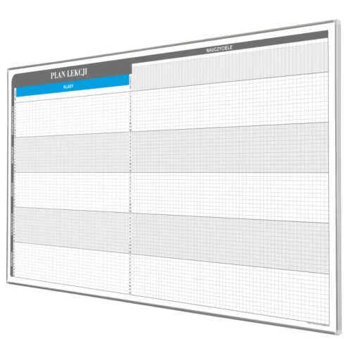 Plan lekcji dla 30 klas i 70 nauczycieli 189x92cm magnetyczny suchościeraln