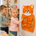 VIGA Drewniana Tablica Manipulacyjna Cyfry Kotek Certyfikat FSC Montessori