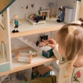 TOOKY TOY Duży Drewniany Domek dla Lalek + Figurki FSC