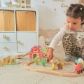 TOOKY TOY Drewniana Kolejka Farma Zestaw 48 el.