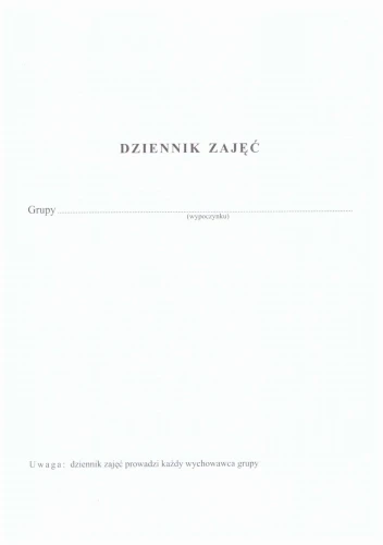 Dziennik placówki wypoczynku (kolonijny)