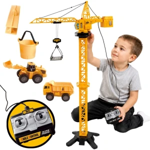 WOOPIE Dźwig Żuraw Zdalnie Sterowany 103 cm R/C Ciężarówka Koparka + 4 Akc.
