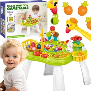 WOOPIE BABY Stolik Edukacyjny Interaktywny 2w1 Gra Łowienie Rybek Młotek Sorter Dźwięk Światło