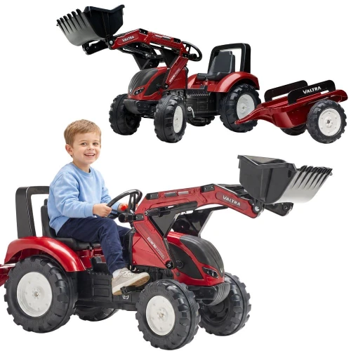 FALK Traktor na Pedały Valtra S4 z Łyżką i Przyczepą 3-7 lat