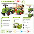 FALK Traktorek Baby Claas Zielony z Przyczepką + akc. od 1-3 lat