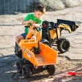 FALK Traktor Case IH Backhoe Pomarańczowy z Przyczepką Ruchoma Łyżka od 3-7 Lat