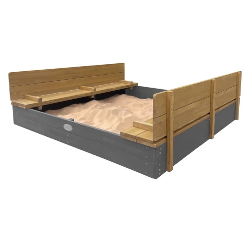 AXI Piaskownica XXL Ella 150x150 z Ławeczkami Szara