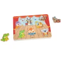 VIGA Drewniane Puzzle Dźwiękowe Układanka Zwierzęta Sensoryczna Montessori