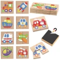 Viga Układanka drewniana Montessori puzzle magnetyczne edukacyjne pojazdy